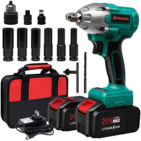 Avid Power 20V MAX Cordless Impact Wrench with 1/2Chuck, Max Torque 330  ft-lbs, 3.0A Li-ion Battery, 4Pcs Driver Impact Sockets, 1 Hour